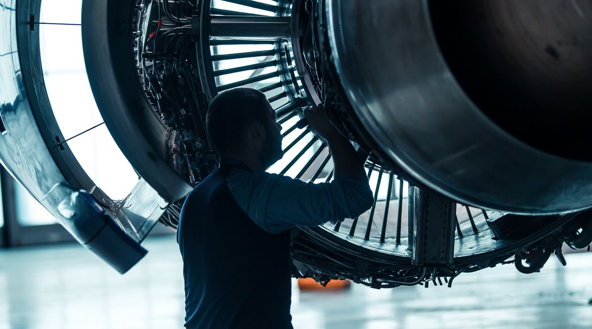 Engineer at an open engine